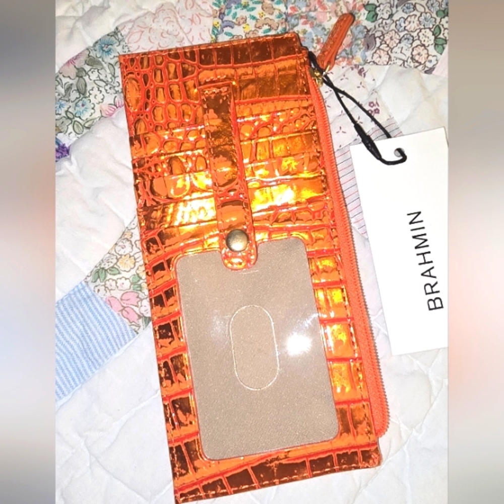 Brahmin Melbourne Orange Potion Wallet Nwt